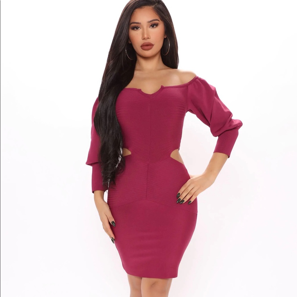 Magenta Bandage Mini Dress NWOT - Fashion Nova